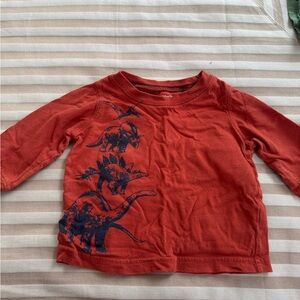 Carter's Red Long Sleeve Tee with Dinosaur Design